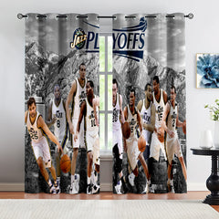 Utah Basketball Jazz Blackout Curtains Drapes For Window Treatment Set