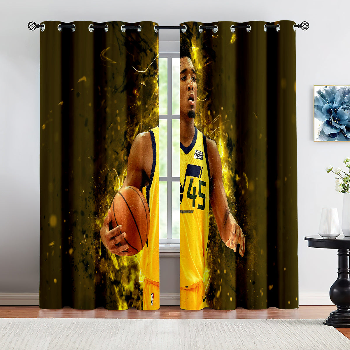 Utah Basketball Jazz Blackout Curtains Drapes For Window Treatment Set