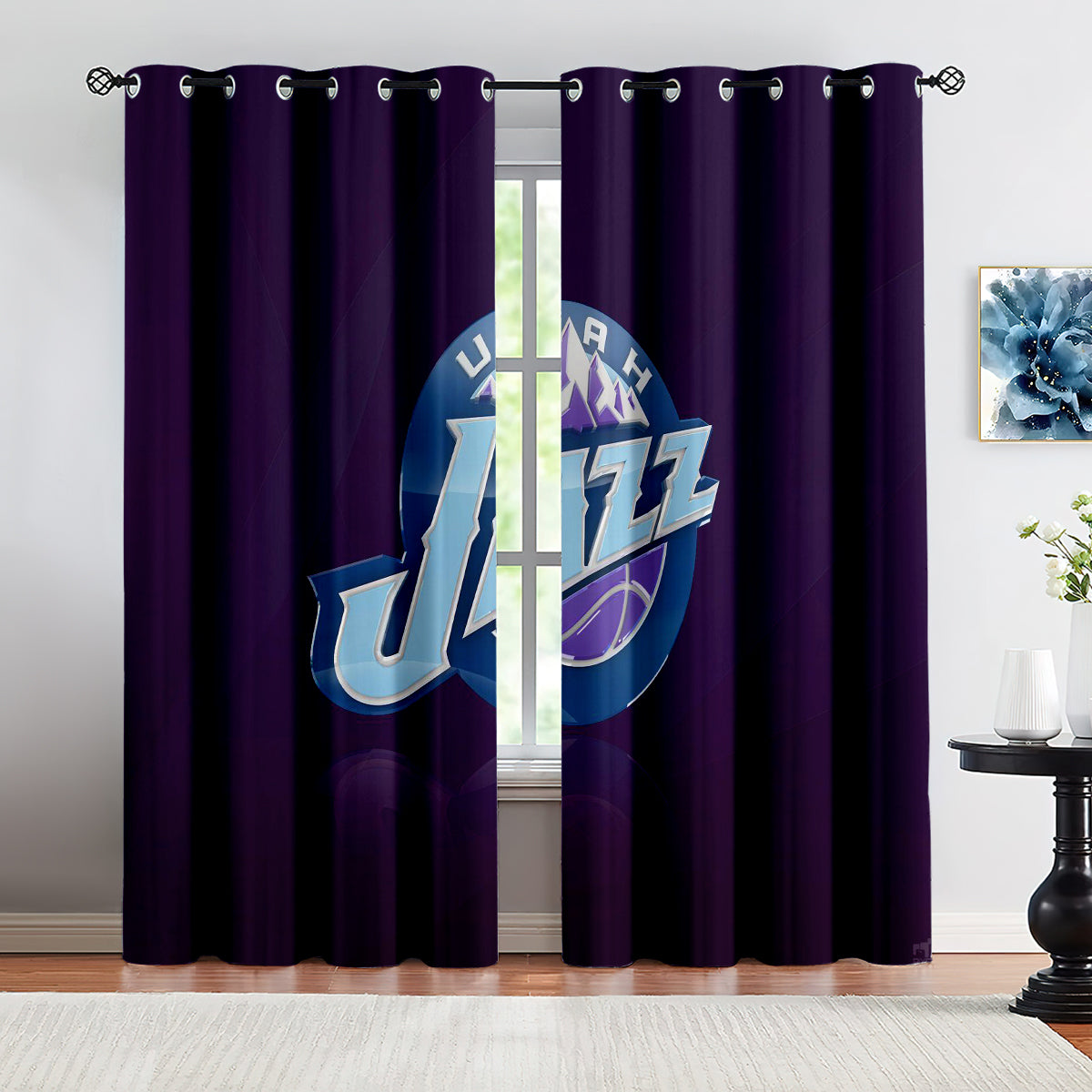 Utah Basketball Jazz Blackout Curtains Drapes For Window Treatment Set