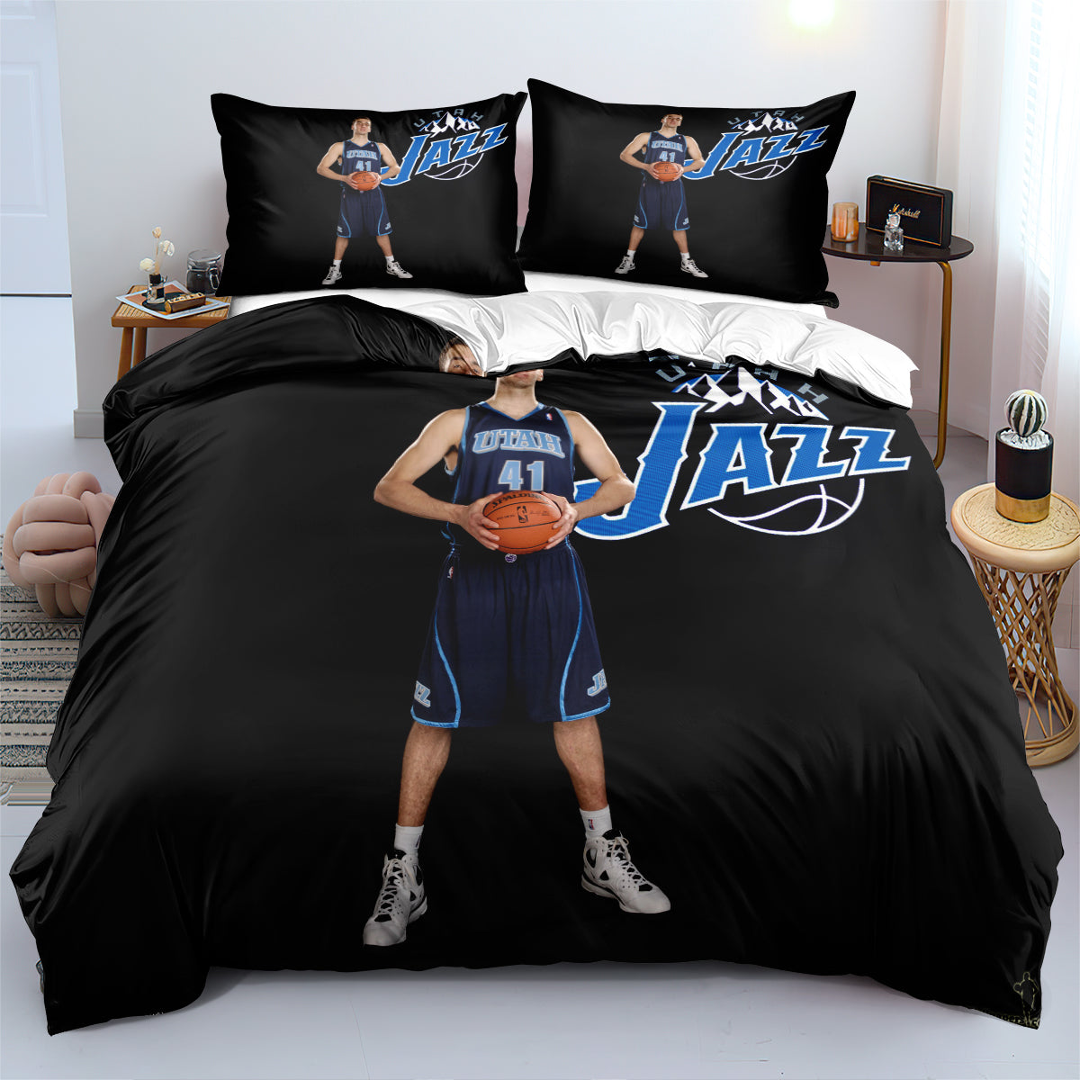 Utah Basketball Jazz Bedding Set Quilt Cover Without Filler