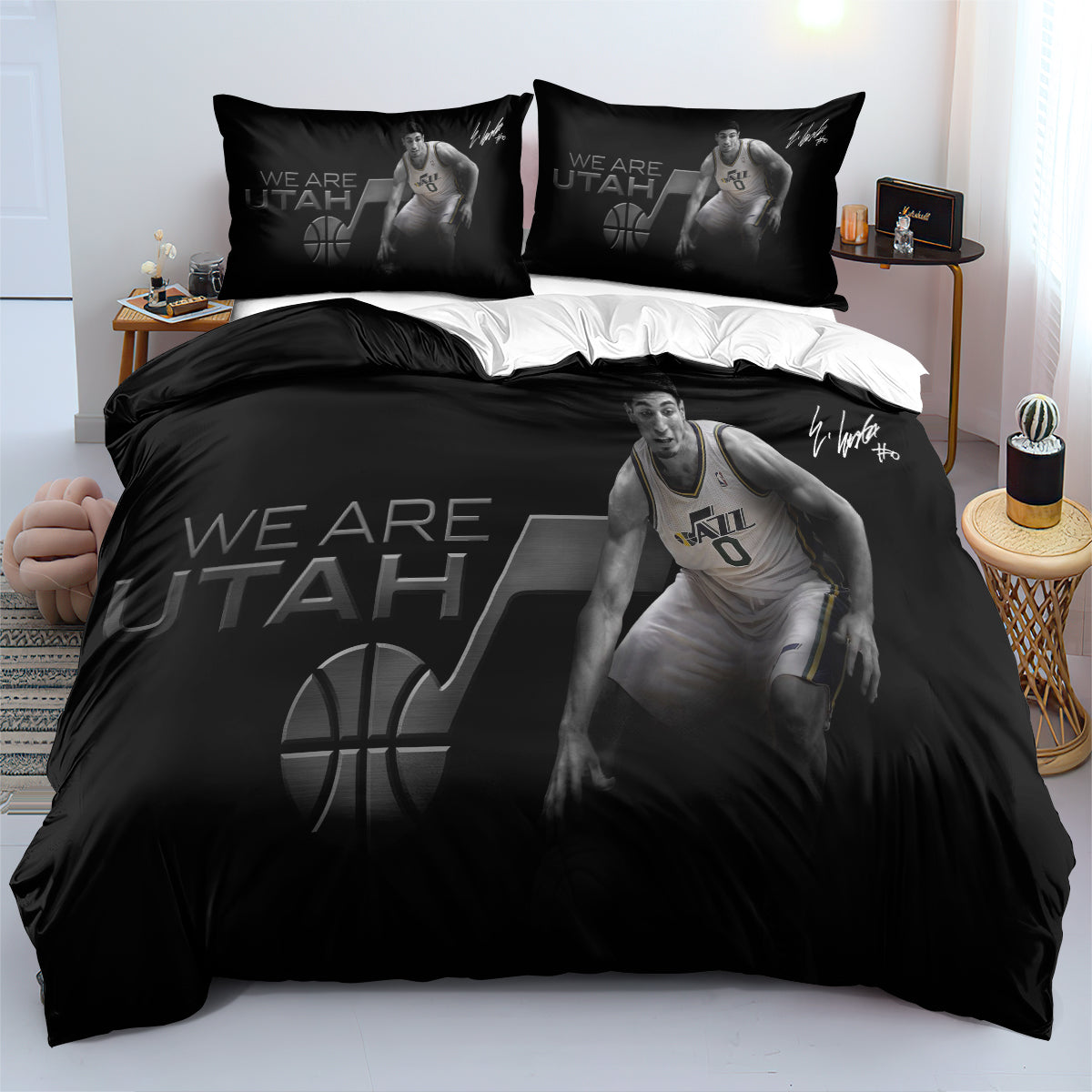 Utah Basketball Jazz Bedding Set Quilt Cover Without Filler