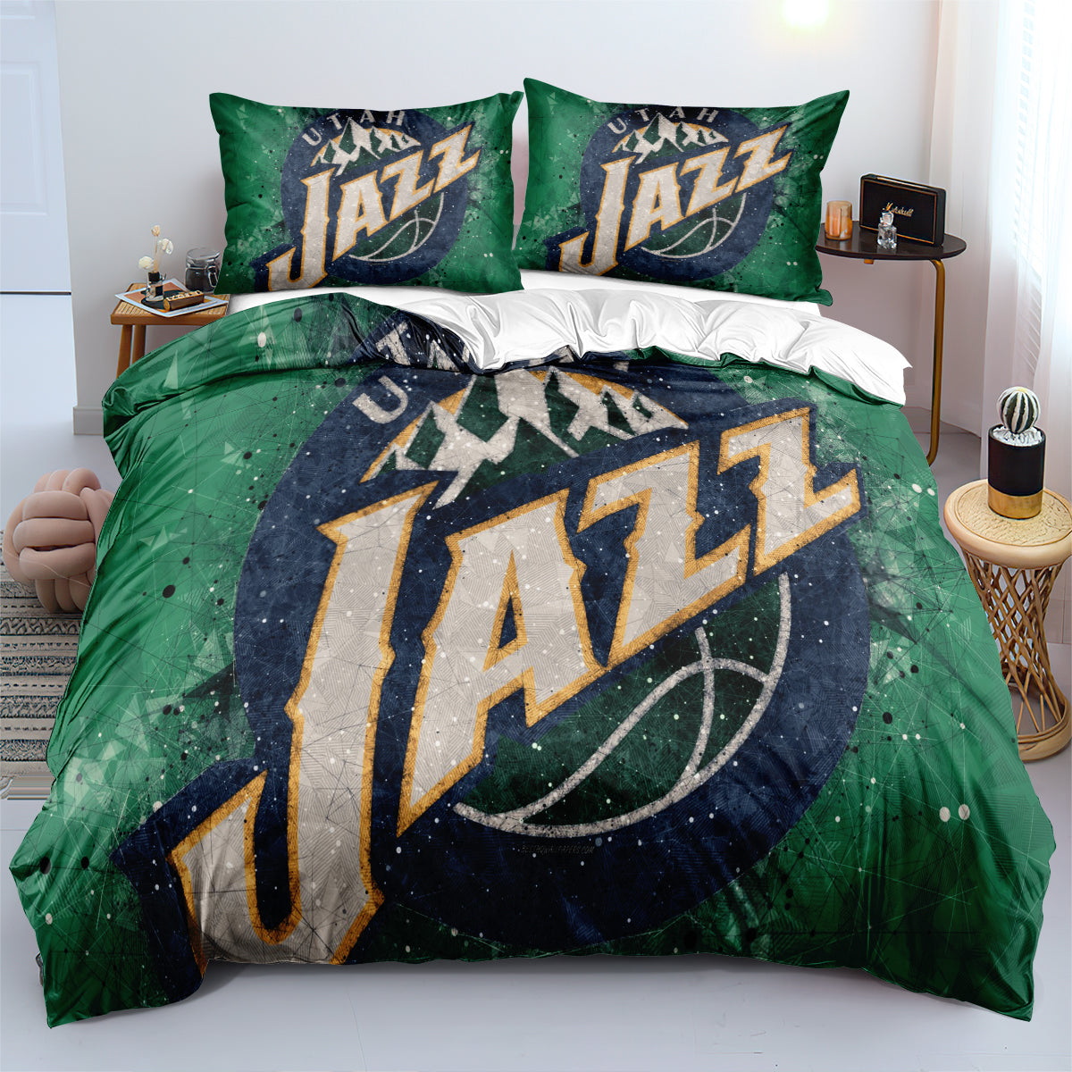 Utah Basketball Jazz Bedding Set Quilt Cover Without Filler