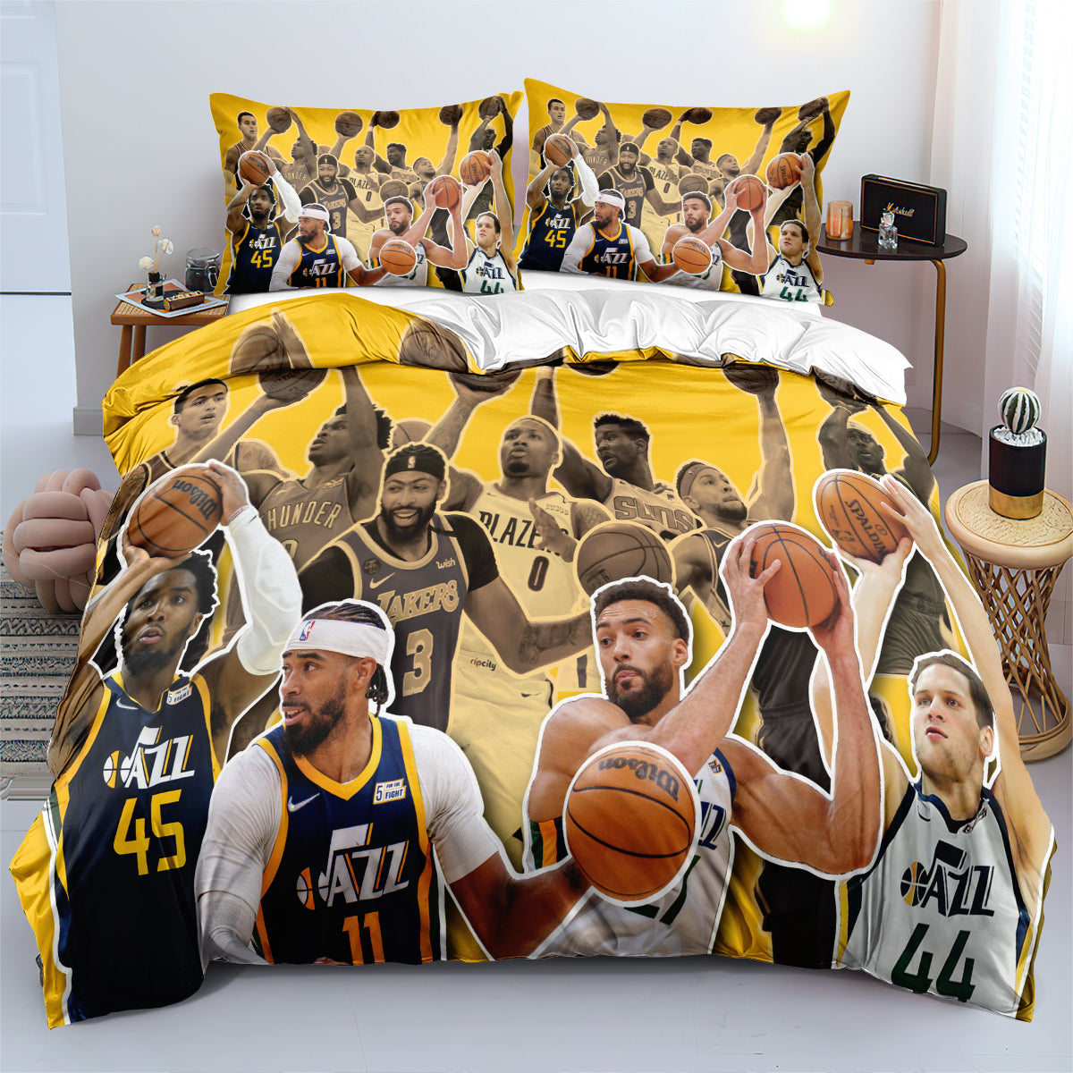 Utah Basketball Jazz Bedding Set Quilt Cover Without Filler