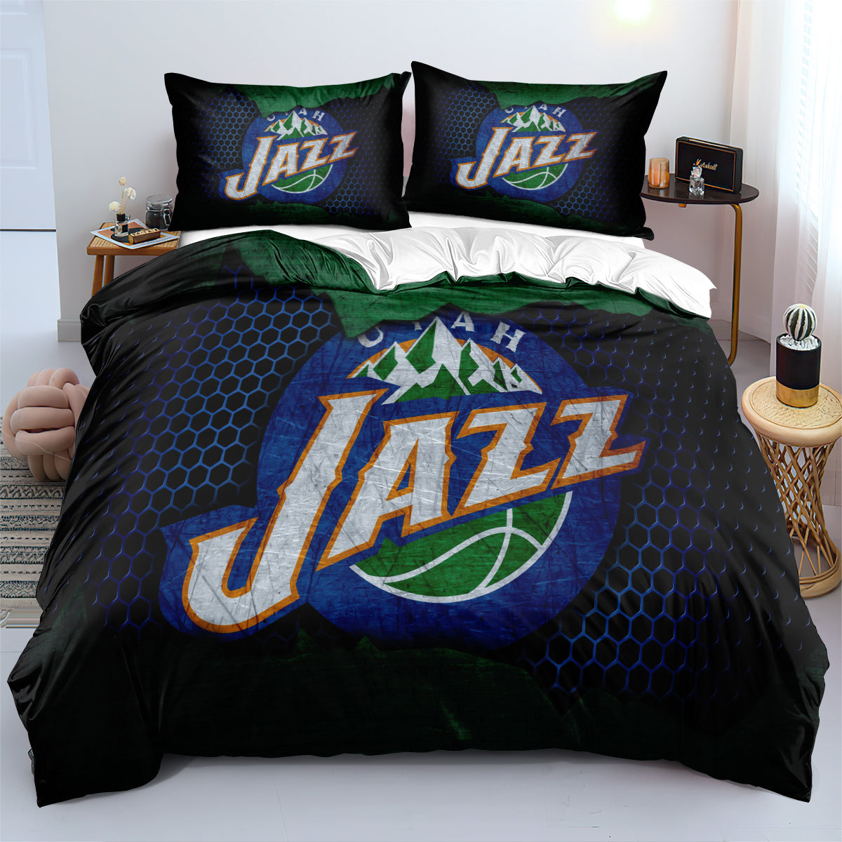 Utah Basketball Jazz Bedding Set Quilt Cover Without Filler