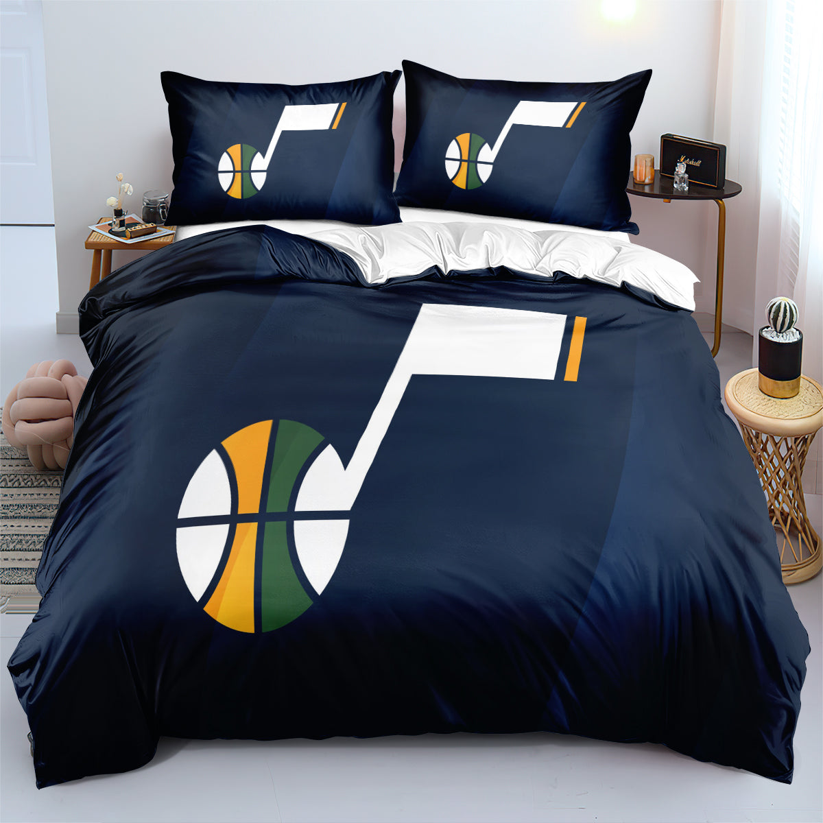 Utah Basketball Jazz Bedding Set Quilt Cover Without Filler