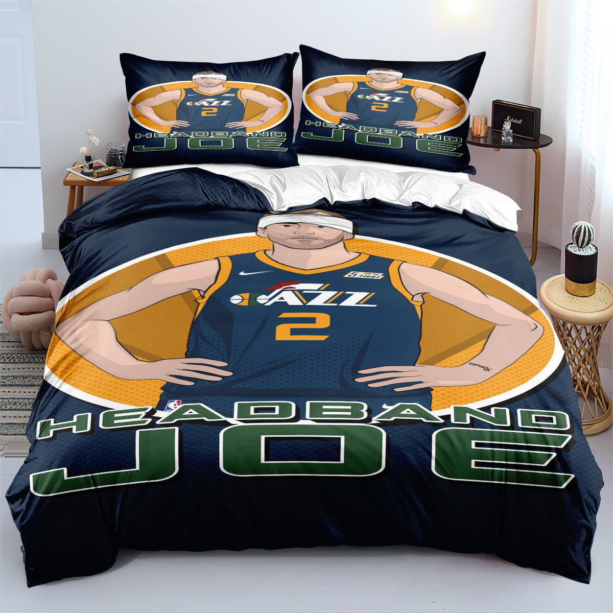 Utah Basketball Jazz Bedding Set Quilt Cover Without Filler