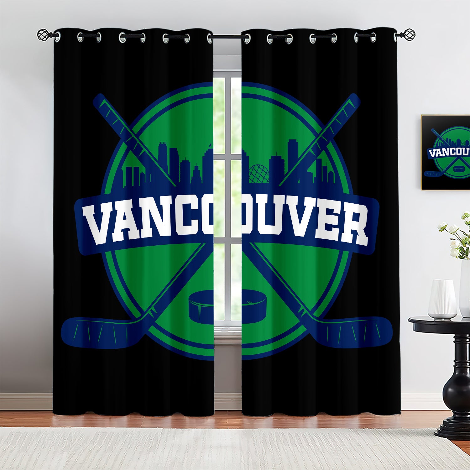 Vancouver Canucks Blackout Curtains Drapes For Window Treatment Set