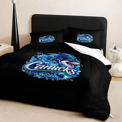 Vancouver Canucks Hockey League Comforter Pillowcase Sets Blanket All Season Reversible Quilted Duvet