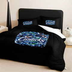 Vancouver Canucks Hockey League Comforter Pillowcase Sets Blanket All Season Reversible Quilted Duvet