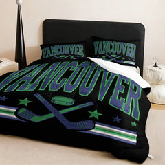 Vancouver Canucks Hockey League Comforter Pillowcase Sets Blanket All Season Reversible Quilted Duvet