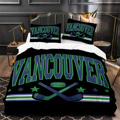 Vancouver Canucks Hockey Duvet Cover Quilt Case Pillowcase Bedding Set Without Filler