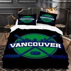 Vancouver Canucks Hockey Duvet Cover Quilt Case Pillowcase Bedding Set Without Filler