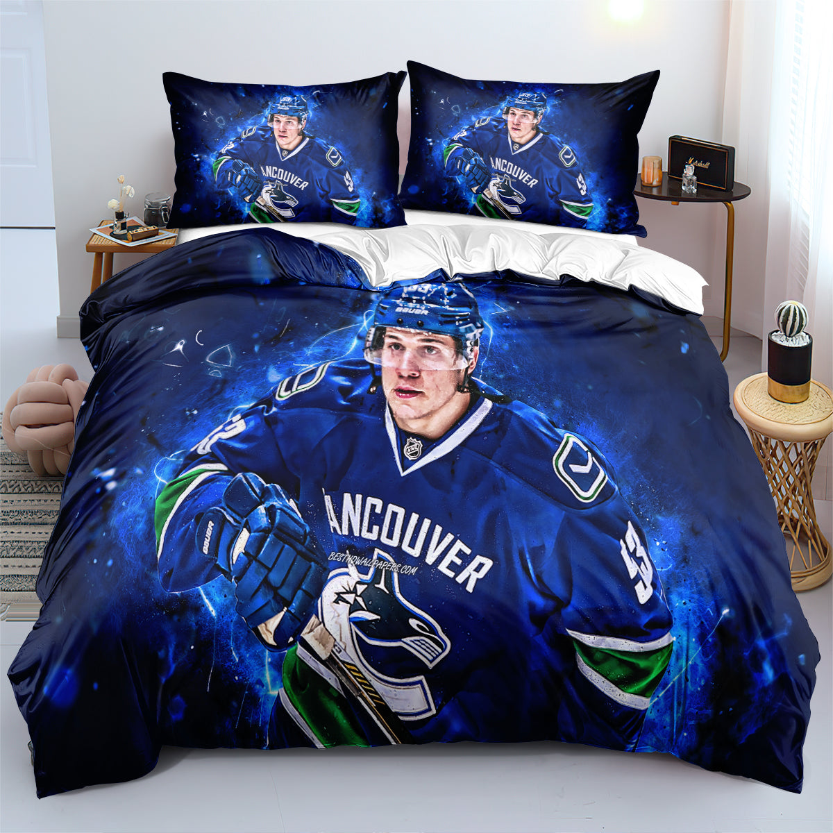 Vancouver Canucks Hockey League Duvet Cover Quilt Case Pillowcases