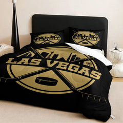 Vegas Golden Knights Hockey League Comforter Pillowcase Sets Blanket All Season Reversible Quilted Duvet