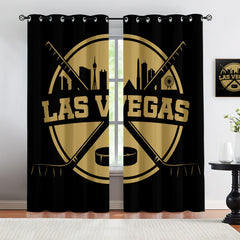 Vegas Golden Knights Blackout Curtains Drapes For Window Treatment Set