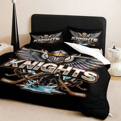 Vegas Golden Knights Hockey League Comforter Pillowcase Sets Blanket All Season Reversible Quilted Duvet