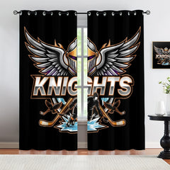 Vegas Golden Knights Blackout Curtains Drapes For Window Treatment Set
