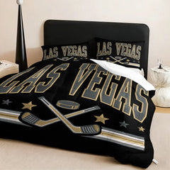 Vegas Golden Knights Hockey League Comforter Pillowcase Sets Blanket All Season Reversible Quilted Duvet
