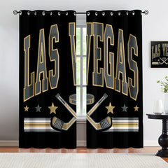 Vegas Golden Knights Blackout Curtains Drapes For Window Treatment Set