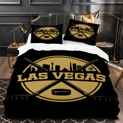 Vegas Golden Knights Hockey Duvet Cover Quilt Case Pillowcase Bedding Set Without Filler