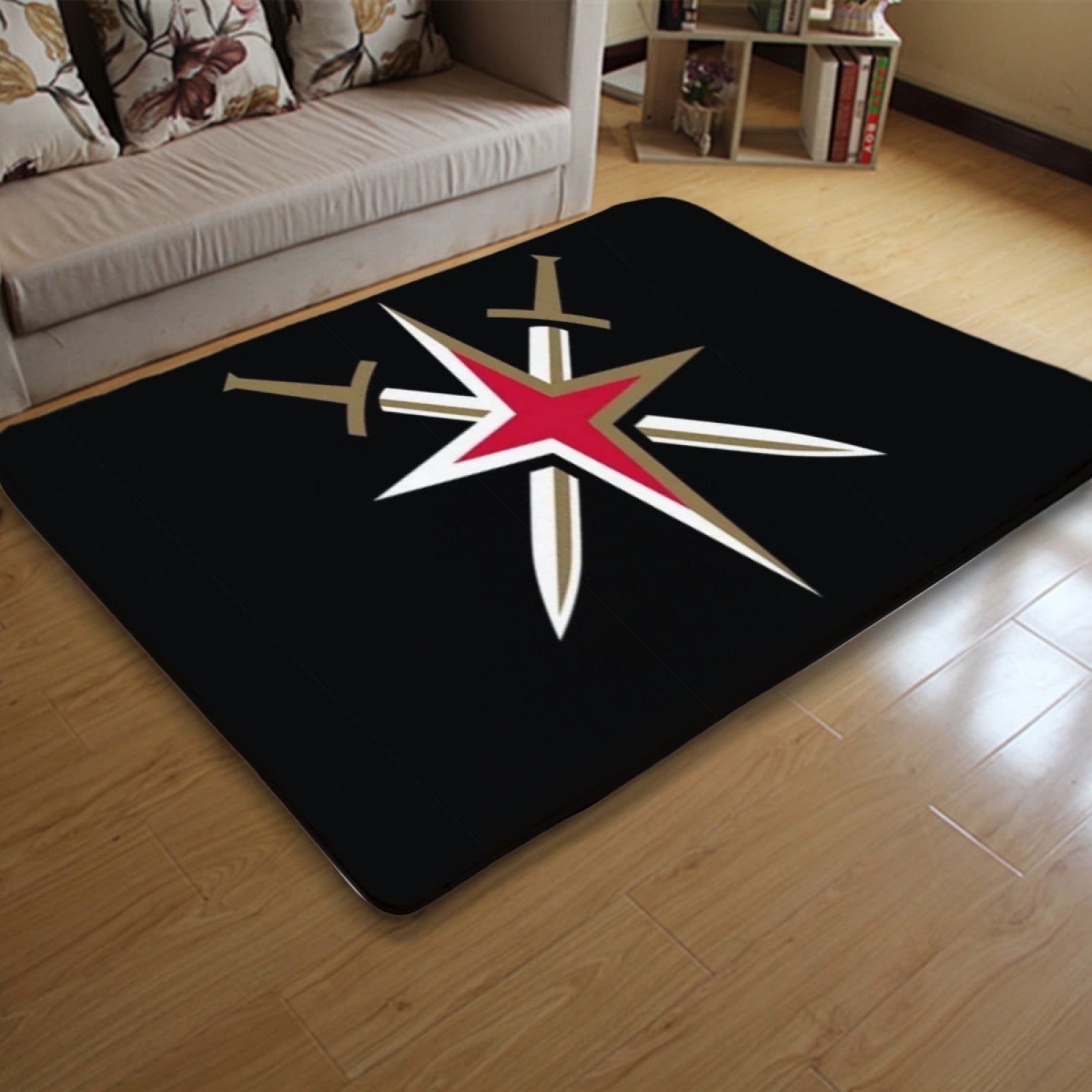 Vegas Golden Knights Hockey League Carpet Living Room Bedroom Mats Kitchen Bathroom Rugs