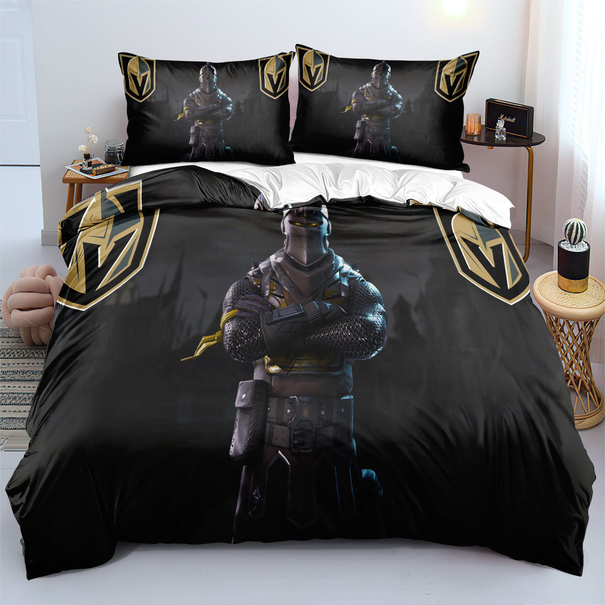 Vegas Golden Knights Hockey League Duvet Cover Quilt Case Pillowcases