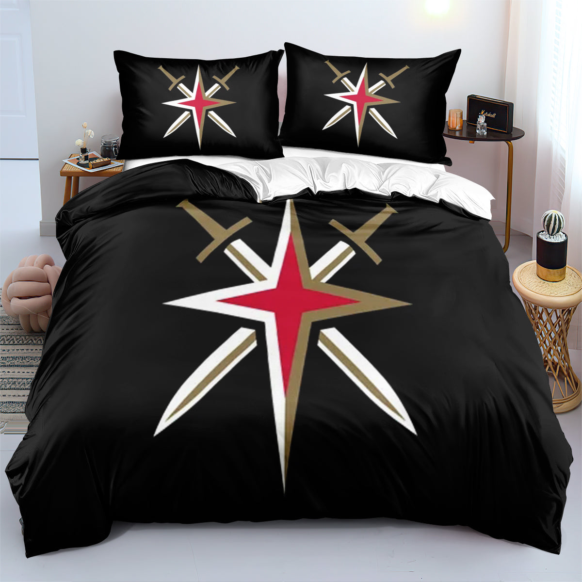 Vegas Golden Knights Hockey League Duvet Cover Quilt Case Pillowcases