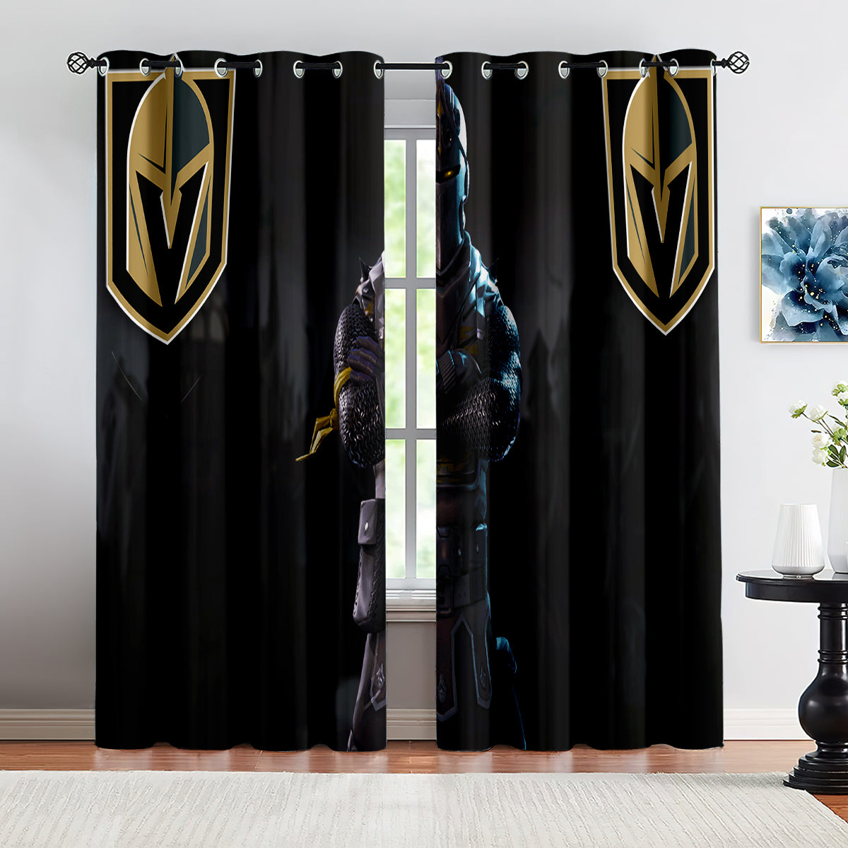 Vegas Golden Knights Hockey League Blackout Curtains Drapes For Window Treatment Set