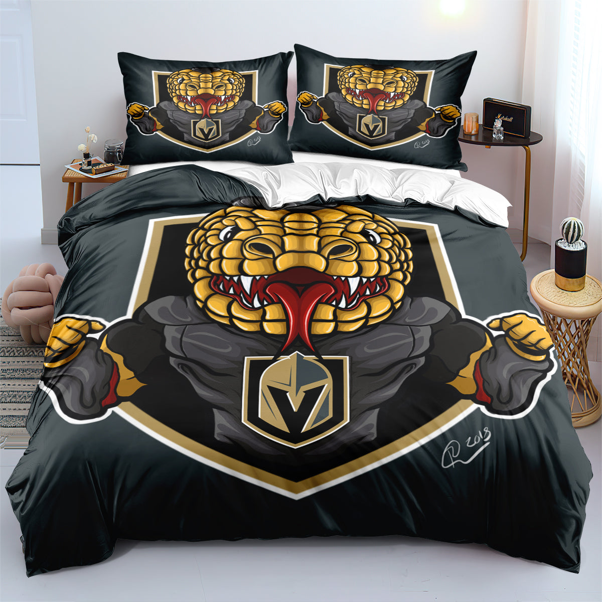 Vegas Golden Knights Hockey League Duvet Cover Quilt Case Pillowcases