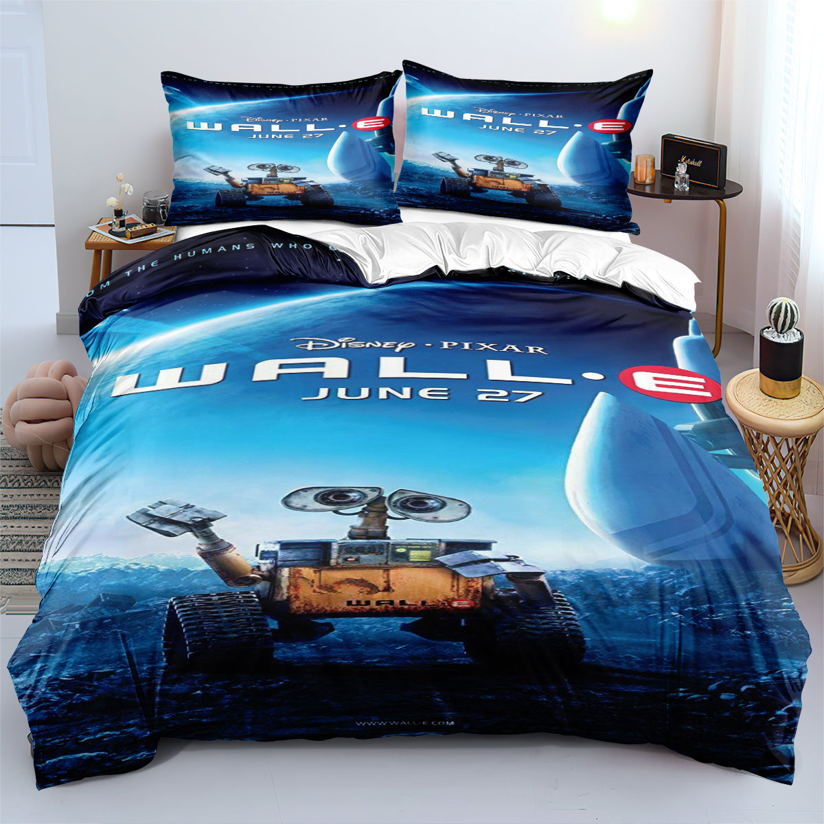 Walle Robot Duvet Cover Quilt Case Pillowcase 3pcs Bedding Set