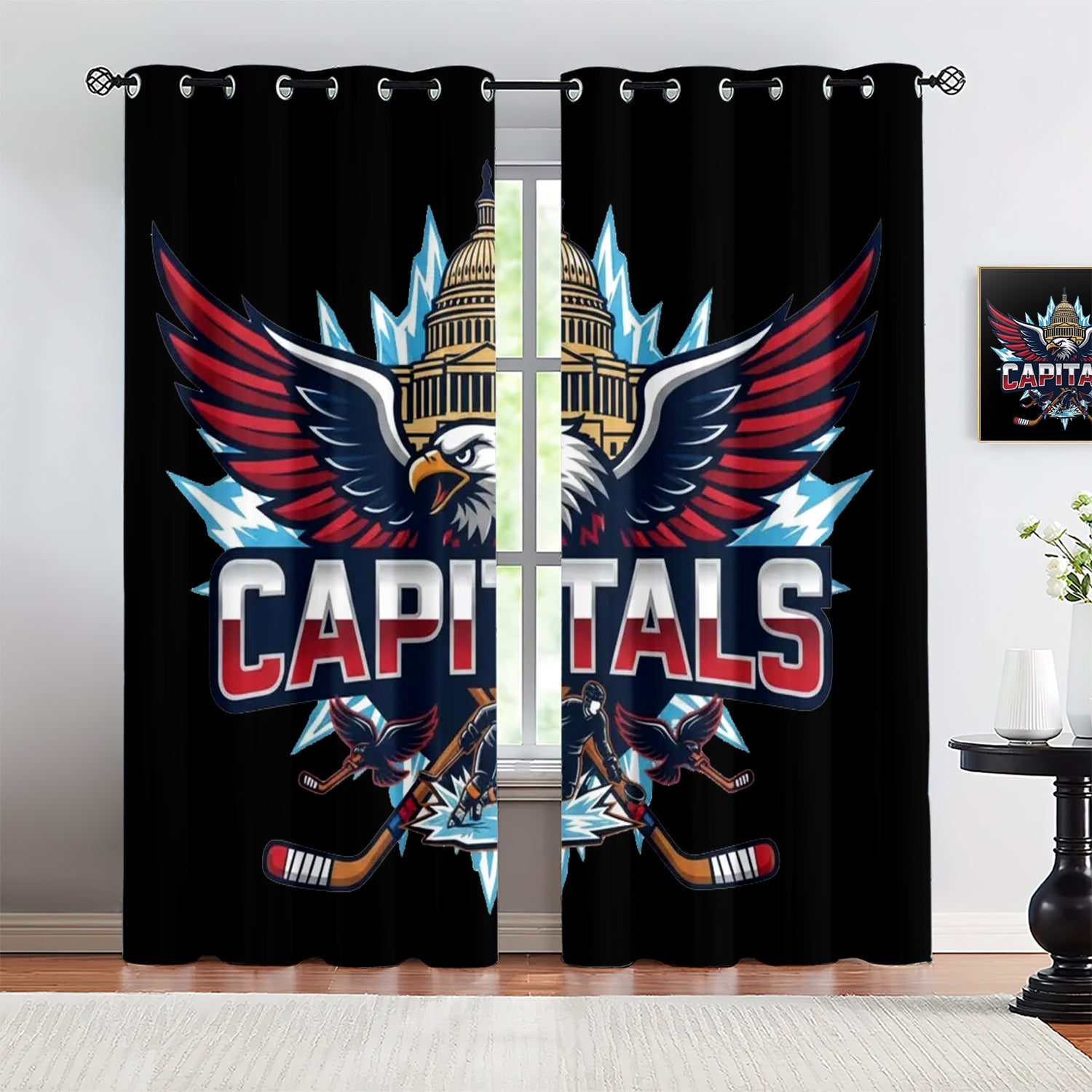 Washington Capitals Blackout Curtains Drapes For Window Treatment Set