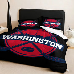 Washington Capitals Hockey League Comforter Pillowcase Sets Blanket All Season Reversible Quilted Duvet