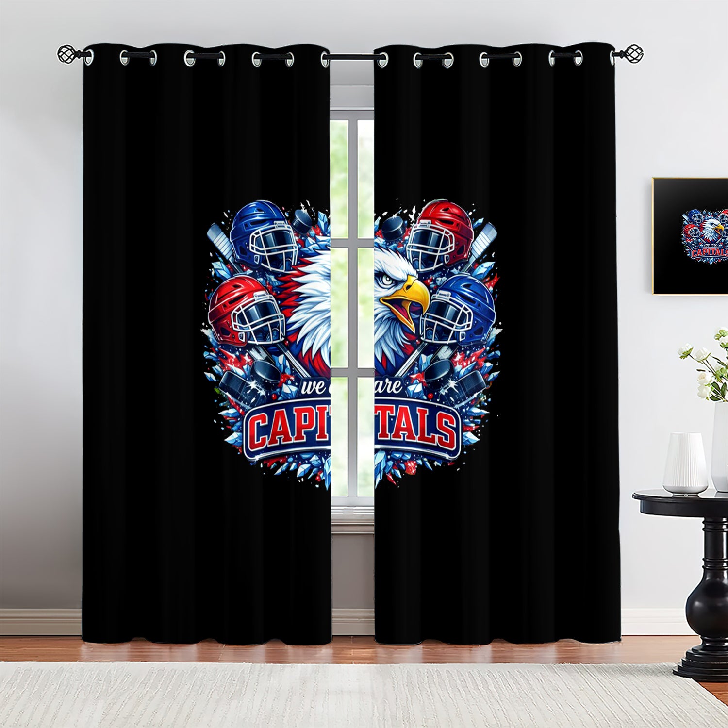 Washington Capitals Blackout Curtains Drapes For Window Treatment Set