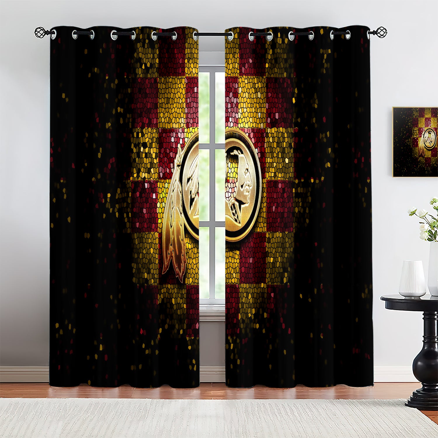 Washington Commanders Blackout Curtains Drapes For Window Treatment Set