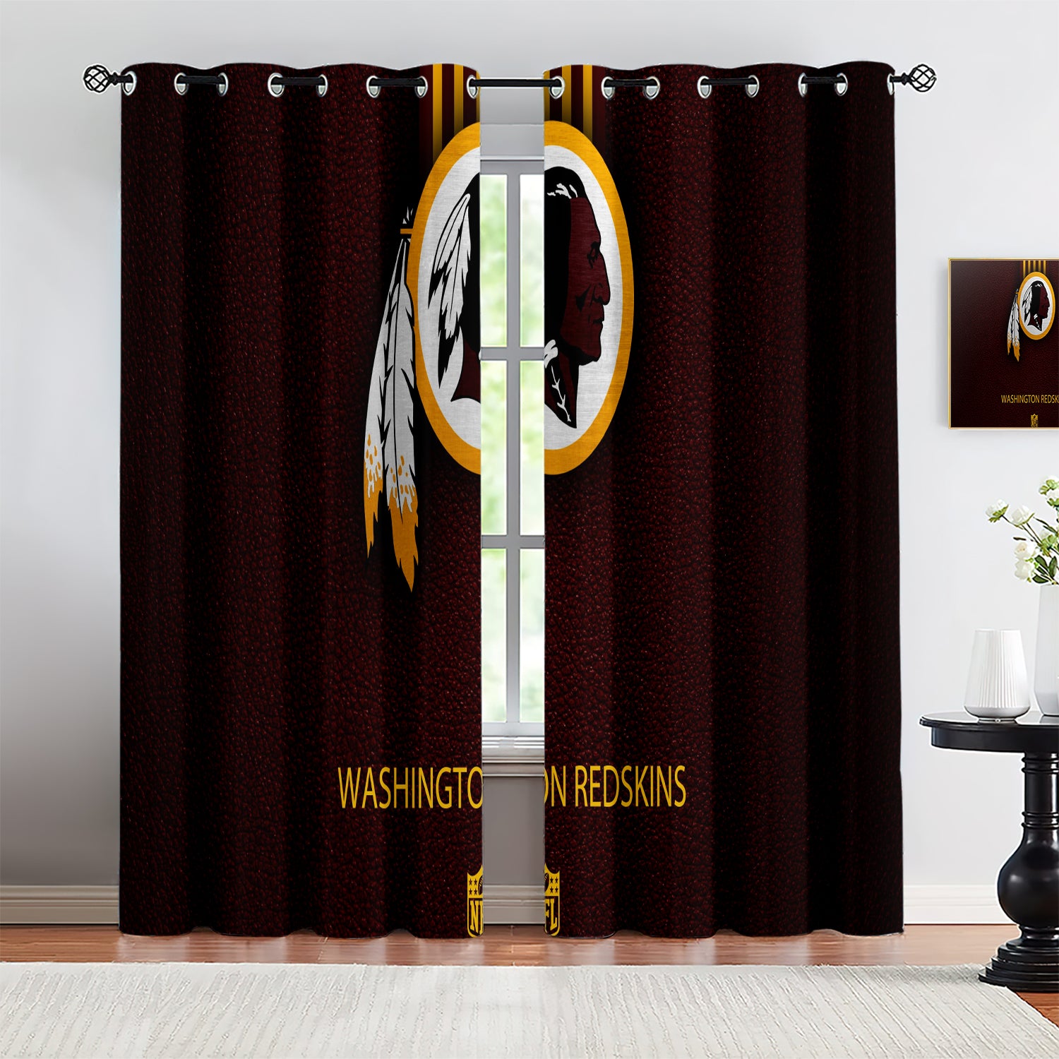 Washington Commanders Blackout Curtains Drapes For Window Treatment Set