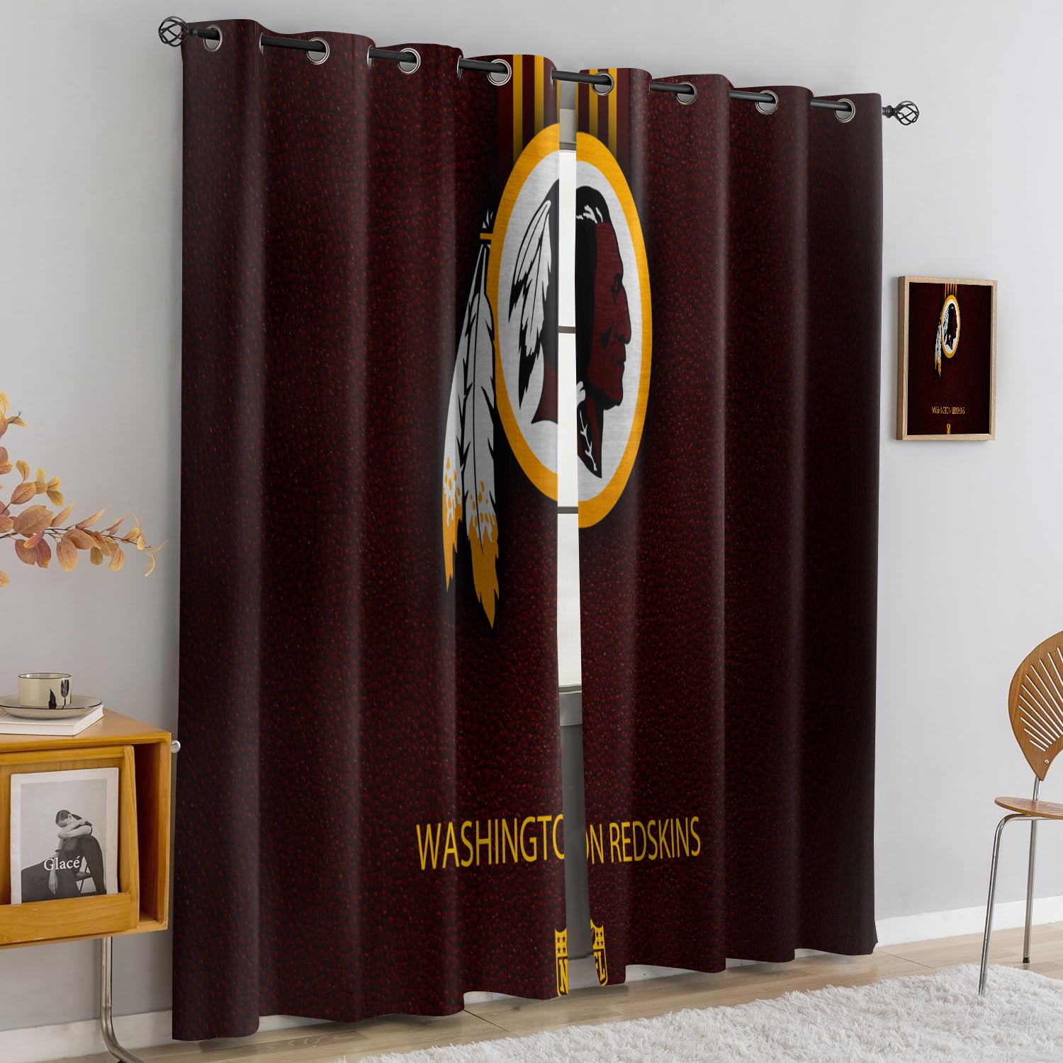 Washington Commanders Blackout Curtains Drapes For Window Treatment Set