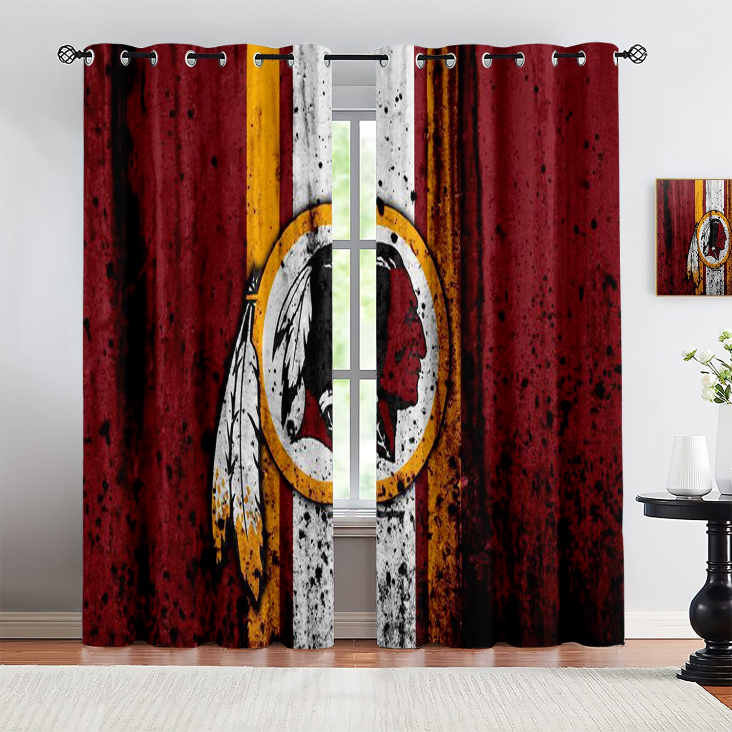Washington Commanders Blackout Curtains Drapes For Window Treatment Set