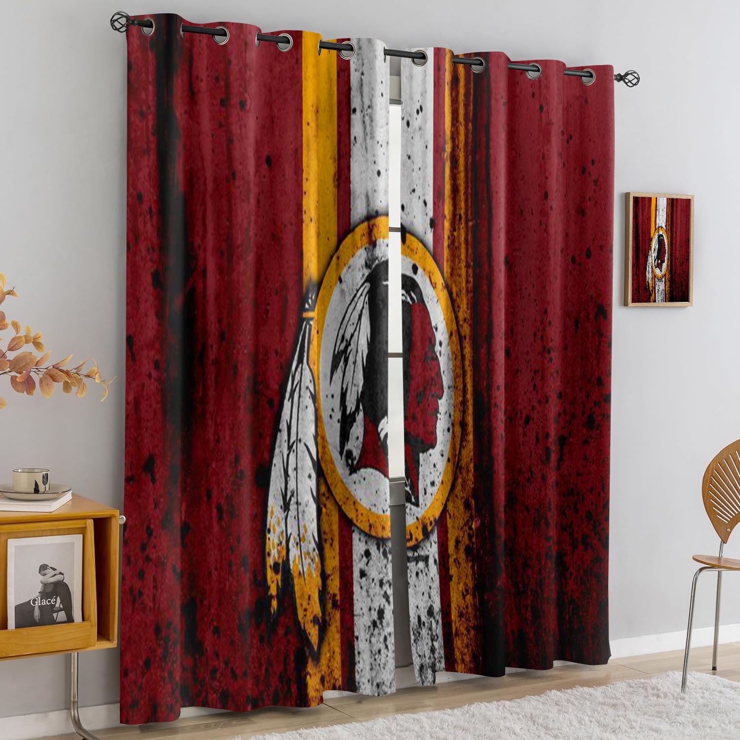 Washington Commanders Blackout Curtains Drapes For Window Treatment Set
