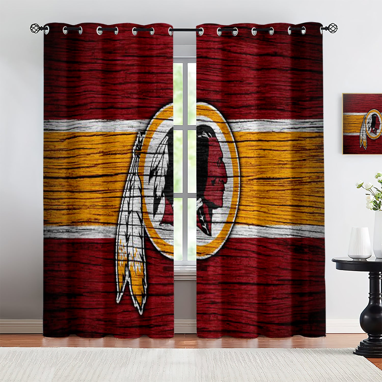 Washington Commanders Blackout Curtains Drapes For Window Treatment Set