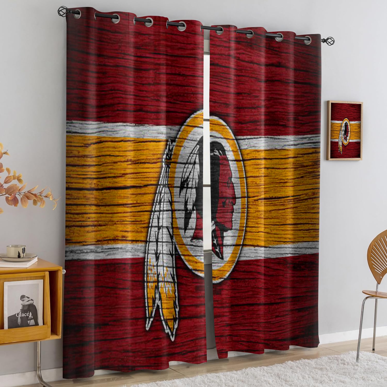 Washington Commanders Blackout Curtains Drapes For Window Treatment Set