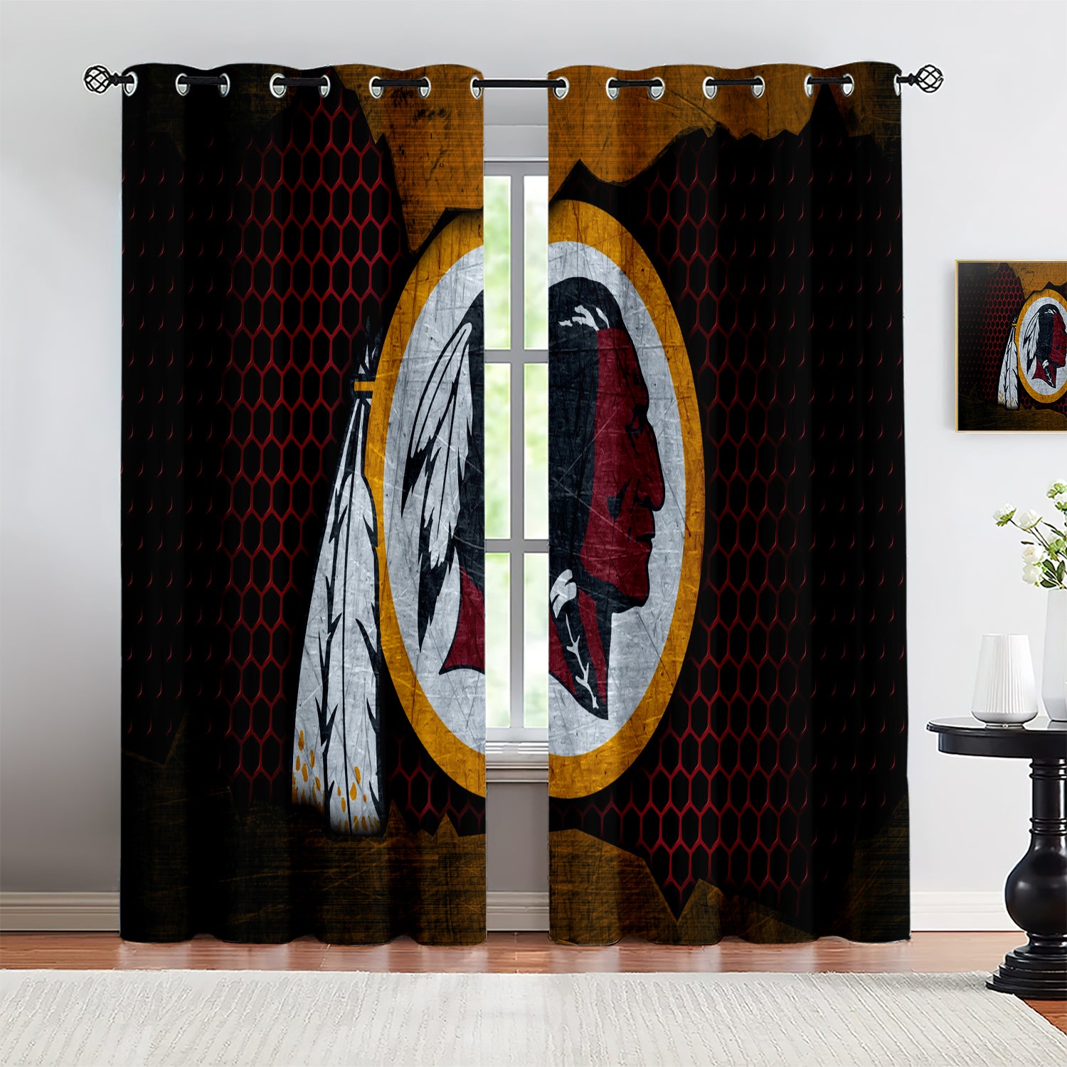 Washington Commanders Blackout Curtains Drapes For Window Treatment Set