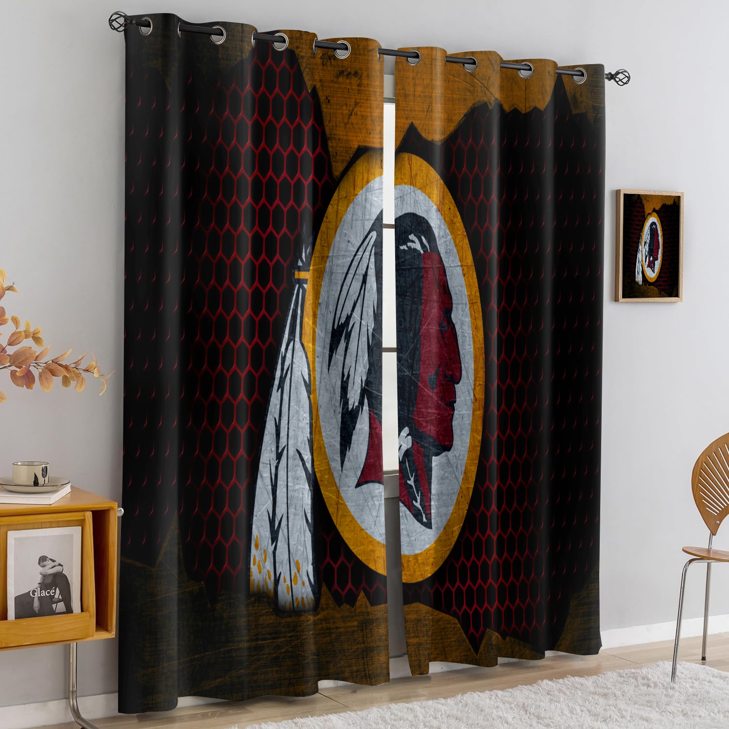 Washington Commanders Blackout Curtains Drapes For Window Treatment Set