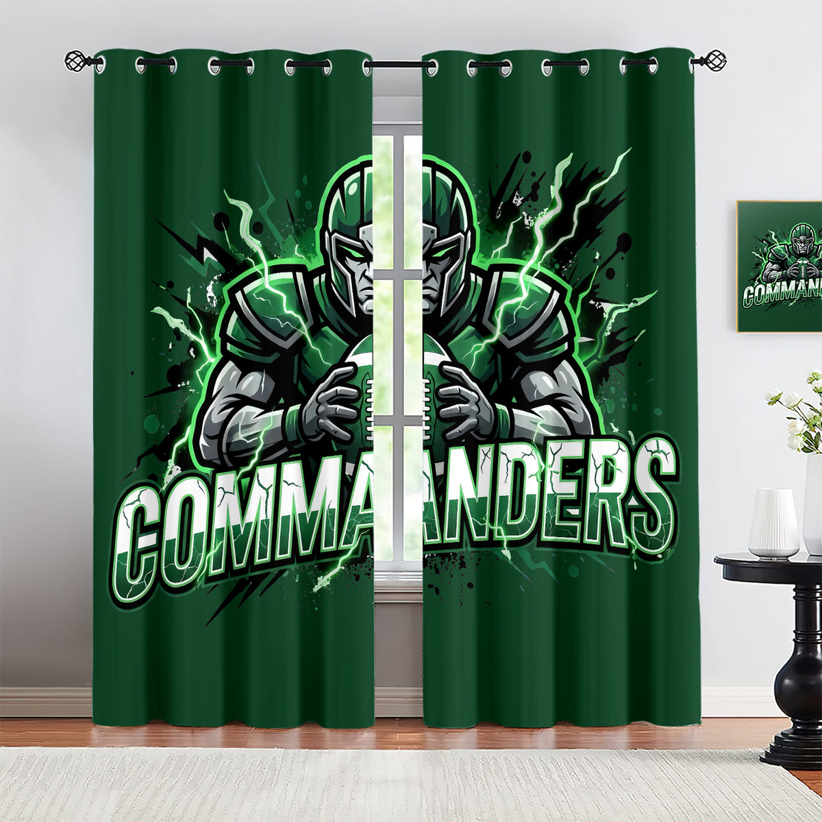 Washington Commanders Blackout Curtains Drapes For Window Treatment Set