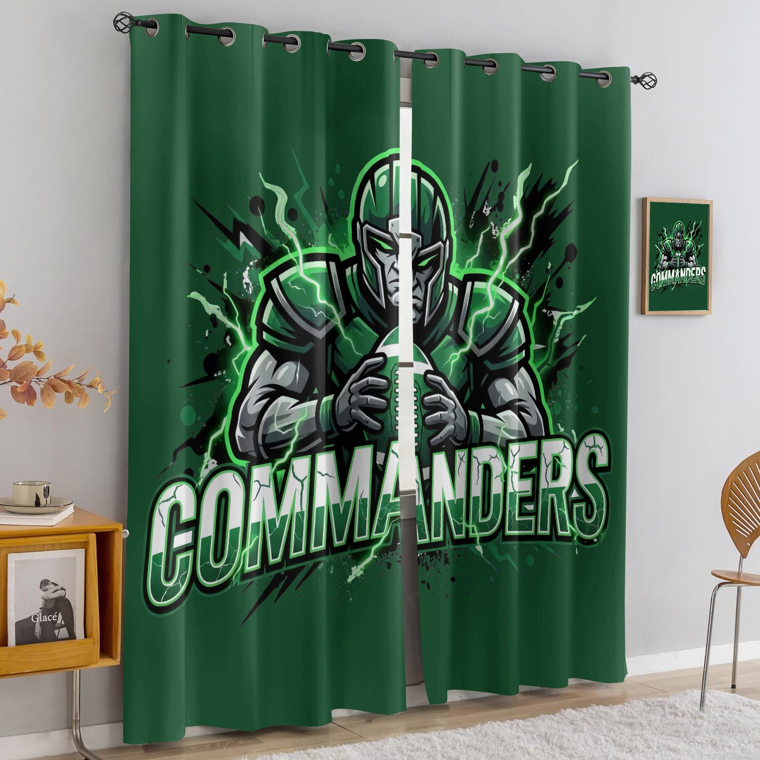 Washington Commanders Blackout Curtains Drapes For Window Treatment Set