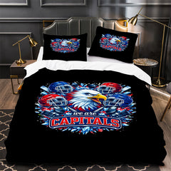 Washington Capitals Hockey Duvet Cover Quilt Case Pillowcase Bedding Set Without Filler