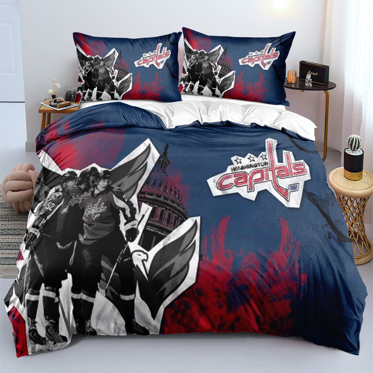 Washington Capitals Hockey League 3D Printed Duvet Cover Quilt Cover Pillowcase