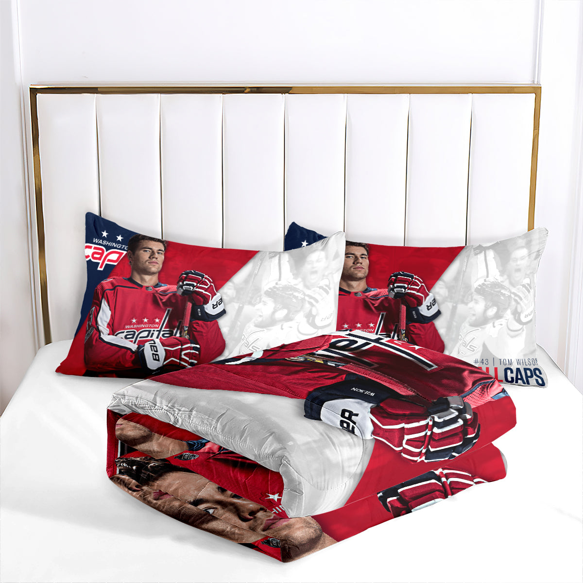 Washington Capitals Hockey League Comforter Pillowcase Sets Blanket All Season Reversible Quilted Duvet