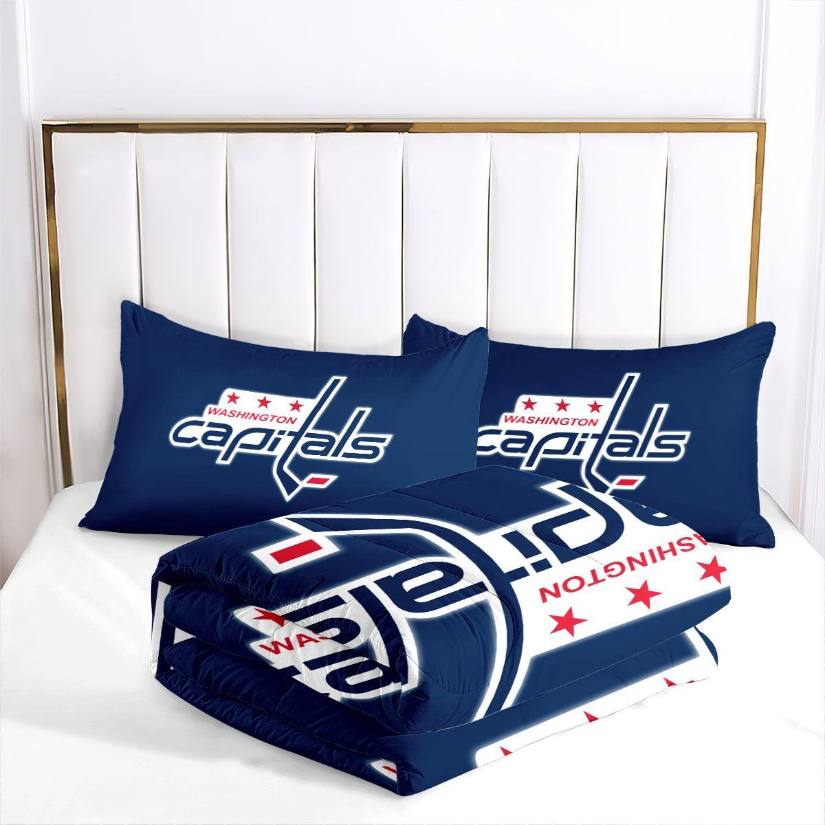 Washington Capitals Hockey League Comforter Pillowcase Sets Blanket All Season Reversible Quilted Duvet