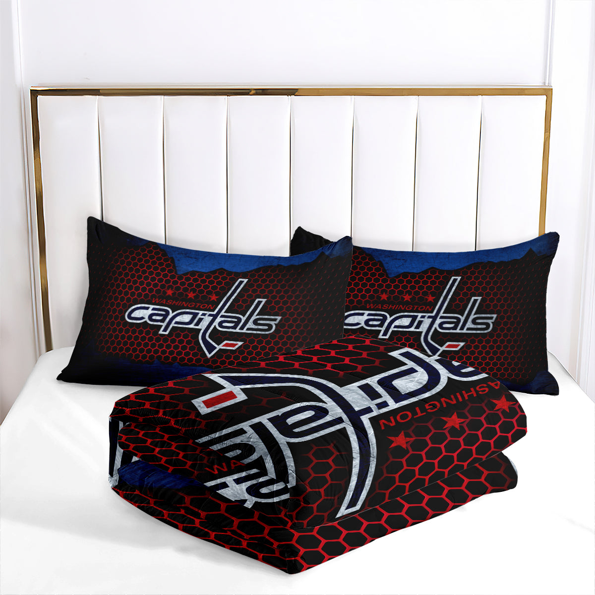 Washington Capitals Hockey League Comforter Pillowcase Sets Blanket All Season Reversible Quilted Duvet