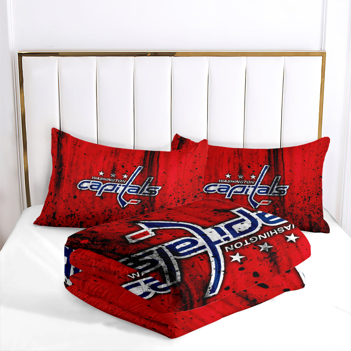 Washington Capitals Hockey League Comforter Pillowcase Sets Blanket All Season Reversible Quilted Duvet